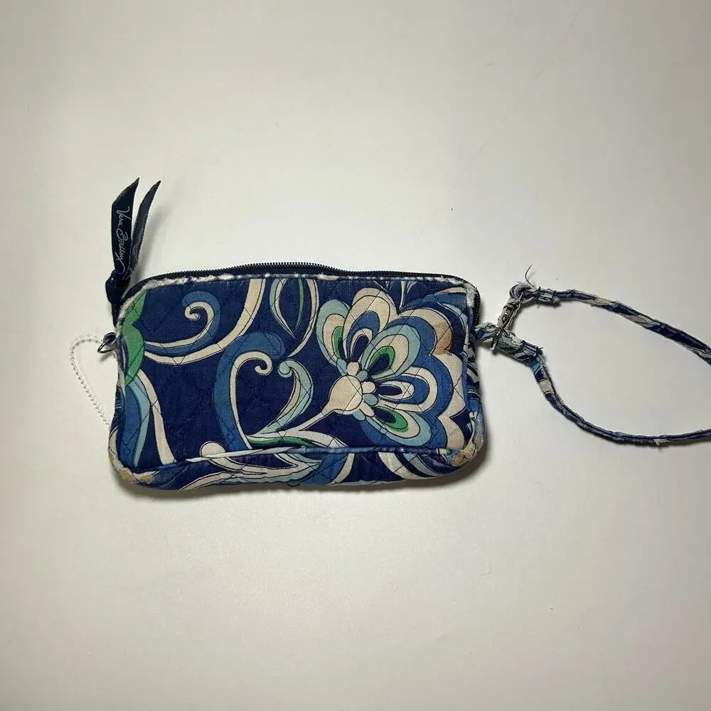 Vera Bradley Mediterranean Blue Paisley Tech Case Wallet Wristlet Women's Bag